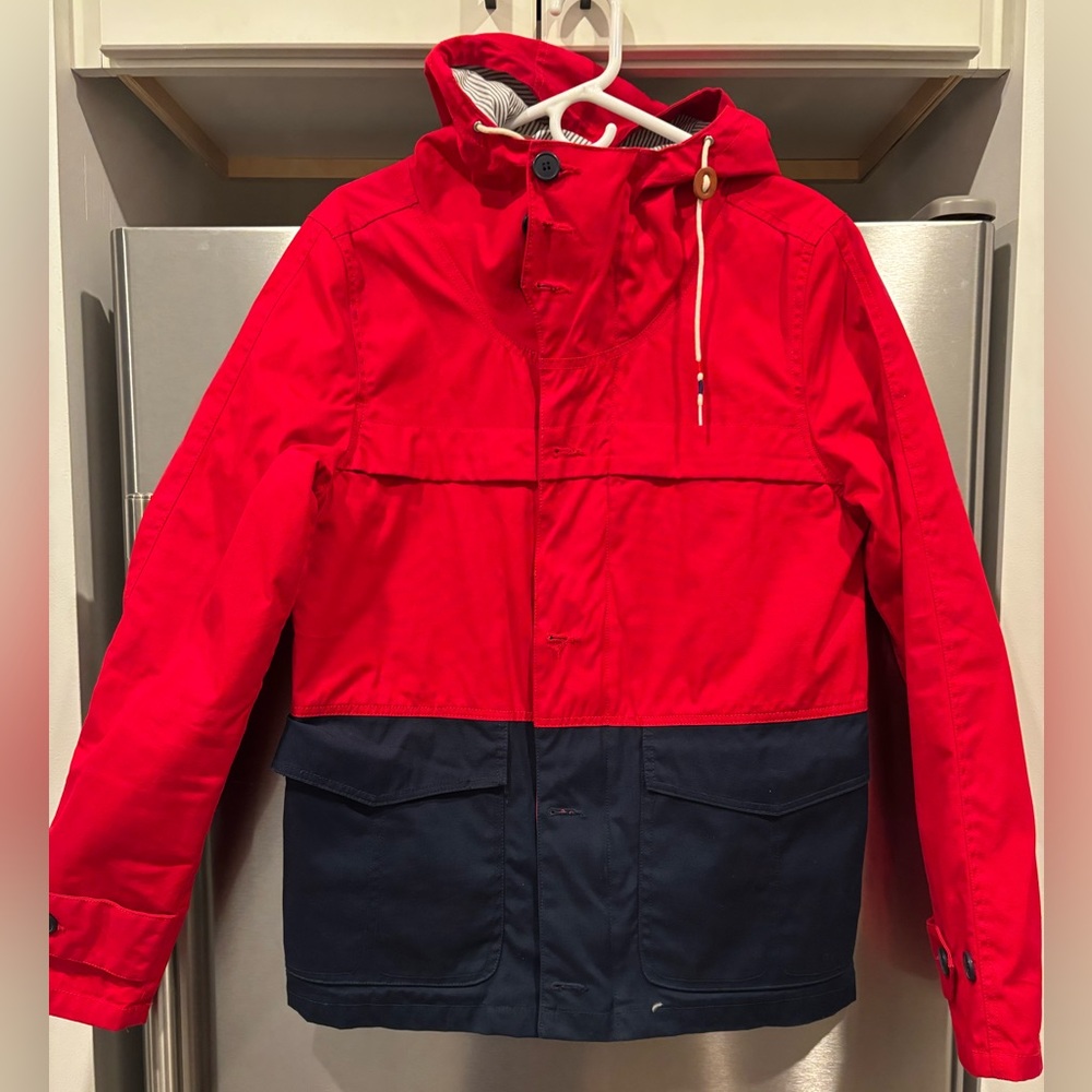 Men's Red and Navy Rain Jacket